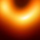The brighter half of the ring imaged by the Event Horizon Telescope.